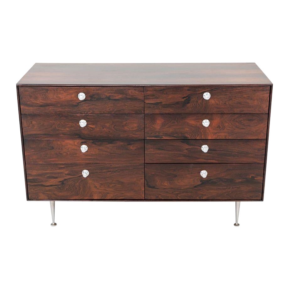1950 George Nelson for Herman Miller Thin Edge Rosewood 5221 8-Drawer Dresser (commode à 8 tiroirs) en vente