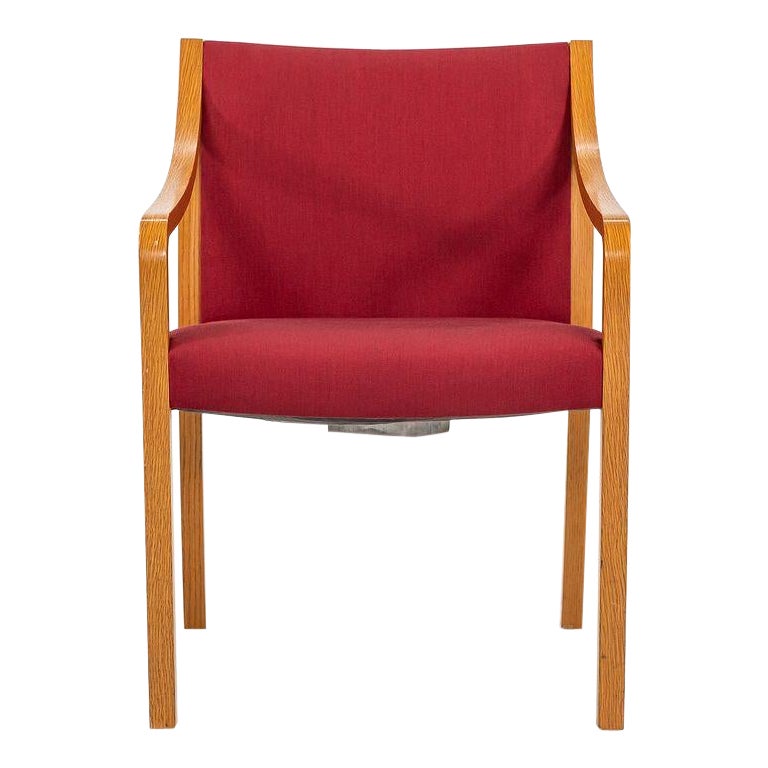 1987 Bert England for Stow Davis Red Fabric Dining Chair 3x