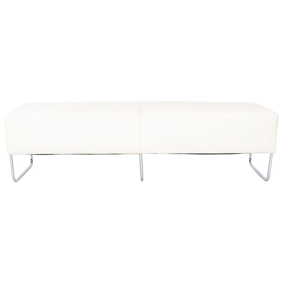 Banc Balance des années 2000 par Jeffrey Bernett pour Bernhardt Design en cuir blanc 63". en vente