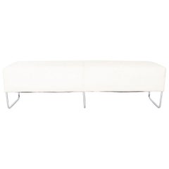 Banc Balance des années 2000 par Jeffrey Bernett pour Bernhardt Design en cuir blanc 63".