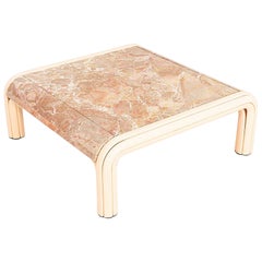 1984 Gae Aulenti International Orsay Coffee Table with Curved Marble Top