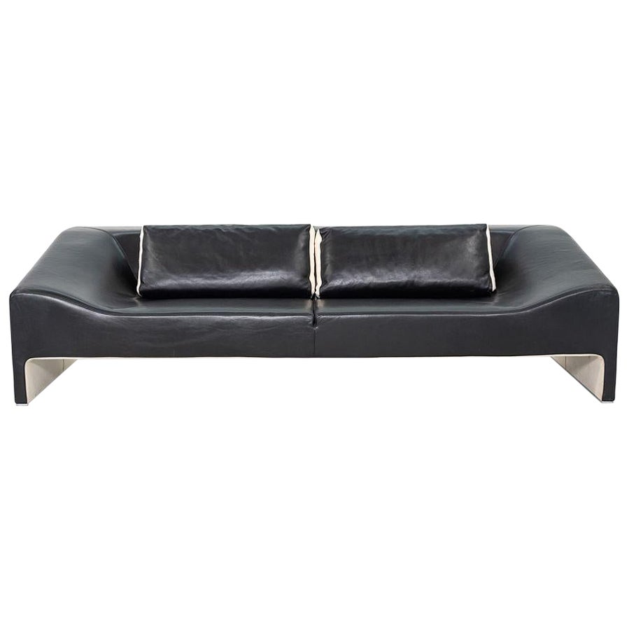 2000s Patricia Urquiola for Moroso Malmo Sofa in Black Leather en vente