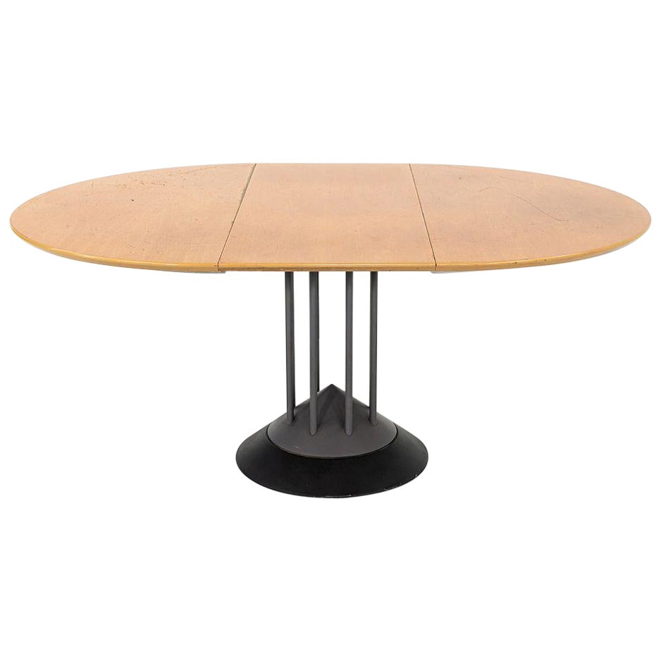 Años 90 Peter Maly para Tonon Italia Mesa de comedor extensible postmoderna con hoja en venta