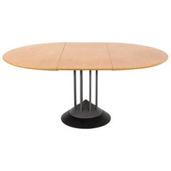 Años 90 Peter Maly para Tonon Italia Mesa de comedor extensible postmoderna con hoja