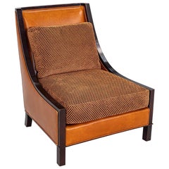 2010s Barbara Barry for Baker Slipper / Lounge Chair in Cognac Leather