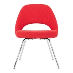 2019 Eero Saarinen for Knoll Armless Executive Dining Chair in Red Fabric