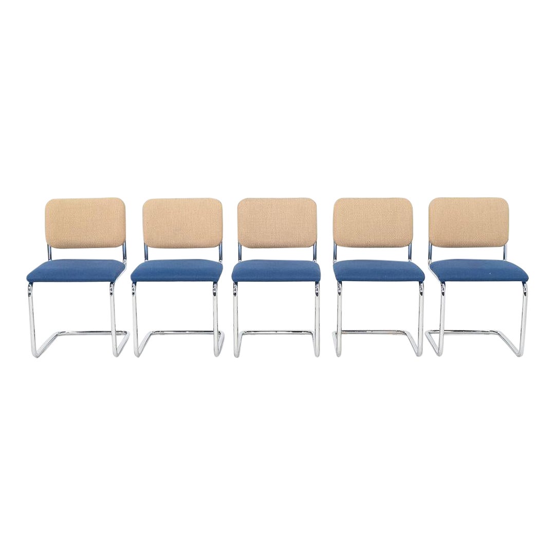 2019 Set of Five Marcel Breuer for Knoll Cesca Armless Dining Side Chairs