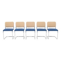 2019 Set of Five Marcel Breuer for Knoll Cesca Armless Dining Side Chairs