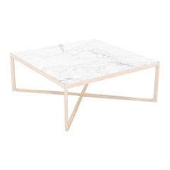 2022 Knoll Krusin Coffee Table by Marc Krusin in Oak, Arabescato Marble 36x36x10