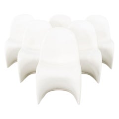 2010s Set of Six Verner Panton for Vitra Dining Chairs in White