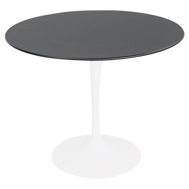 2023 Eero Saarinen Knoll Tulip Dining Table Top 35" Round in Black Laminate For Sale