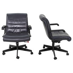 C. 2001 Richard Sapper Management Desk Chair in Grey Leather with Tilt Mechanism