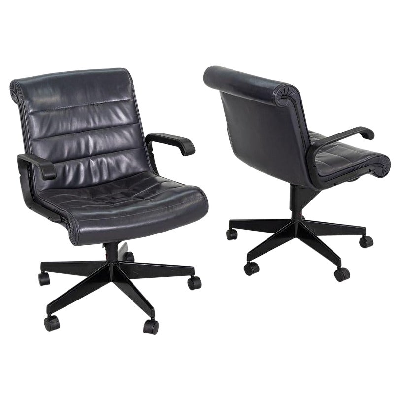 C. 2001 Richard Sapper Management Desk Chair in Grey Leather 6x Available
