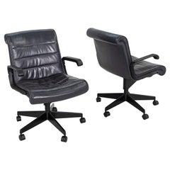 C. 2001 Richard Sapper Management Desk Chair in Grey Leather 6x Available