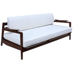 1960s Jens Risom Solid Walnut Daybed