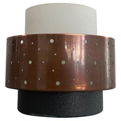 Mid-Century Modern Glass and Metal Flush Mount by Hillebrand, 1950s, Germany