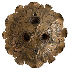 Lampada da soffitto o da parete a 3 prese in bronzo, anni '60, Germania