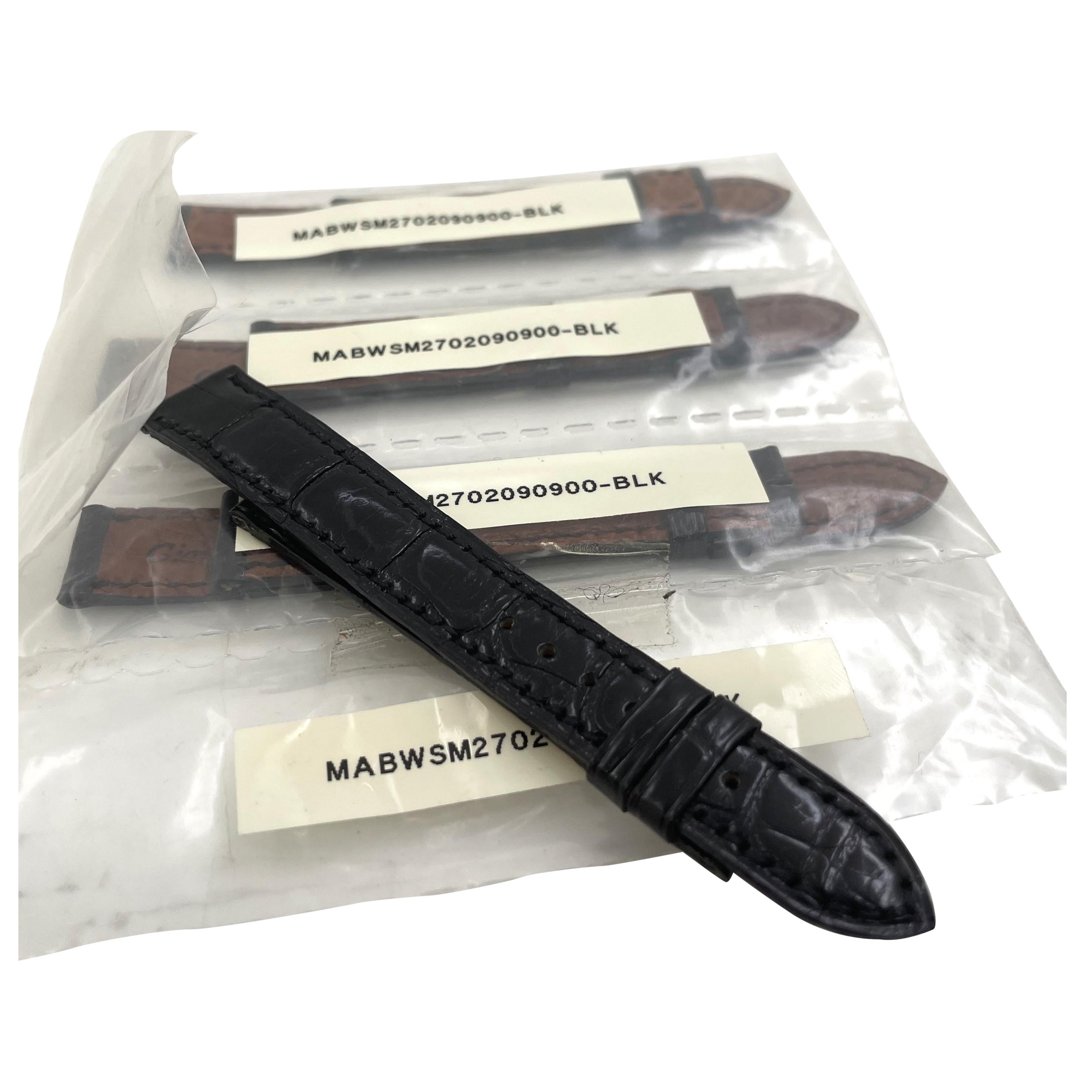 G. Buccellati Rare Set of 4 Black Watch Leather Straps New