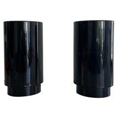 Mid-Century Modern Black Metal Pair of Table Lamps, 1960s, Italy