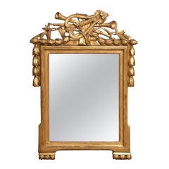 18th Century French Louis XVI Carved Giltwood Wall Mirror from Provence