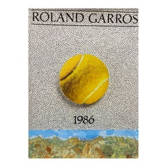 Original 'ROLAND GARROS' 1986 Tennis Tournament Poster by Jiri Kolar