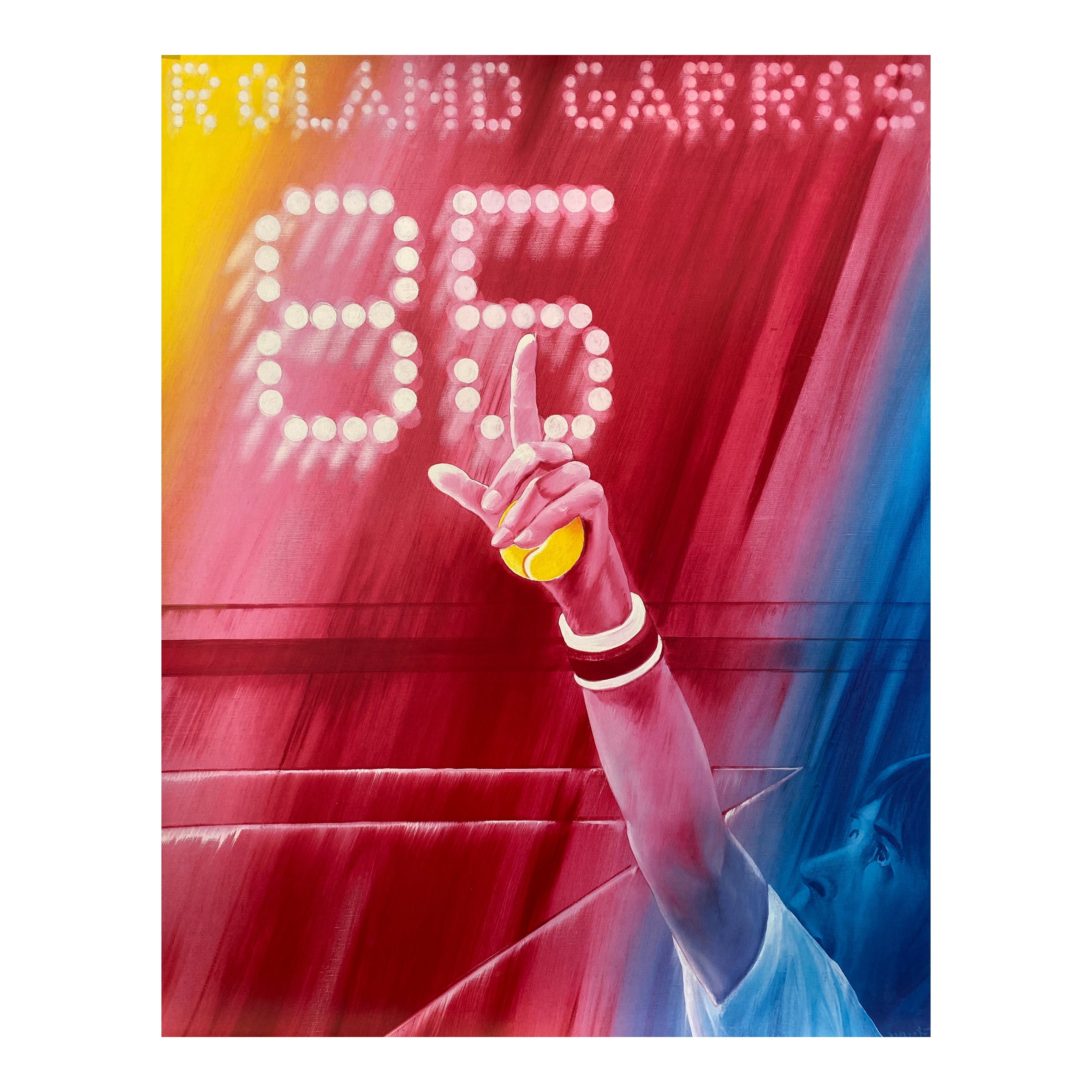 Original 'ROLAND GARROS' 1985 Tennis Tournament Poster by Jacques Monory