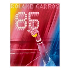Original 'ROLAND GARROS' 1985 Tennis Tournament Poster by Jacques Monory