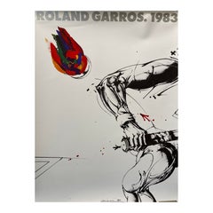 Original 'ROLAND GARROS' 1983 Tennis Tournament Poster by  Vladimir Velickovic