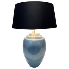 Blaue tischlampe aus keramik von Kosta