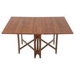 1960s Walnut Extension Gate Leg Dining Table by Bendt Winge