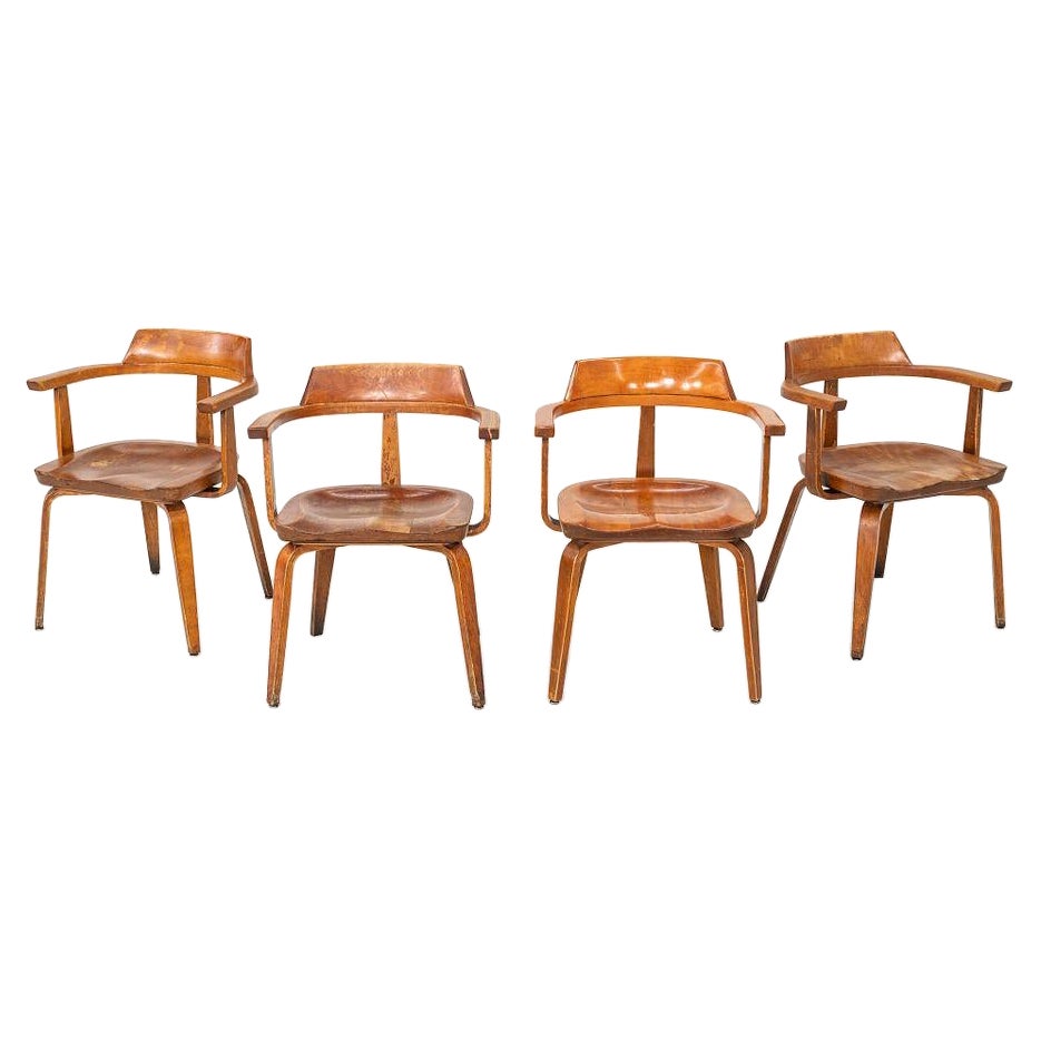 1951 W199 Dining Armchair by Walter Gropius and Ben Thompson for Thonet in Birch For Sale