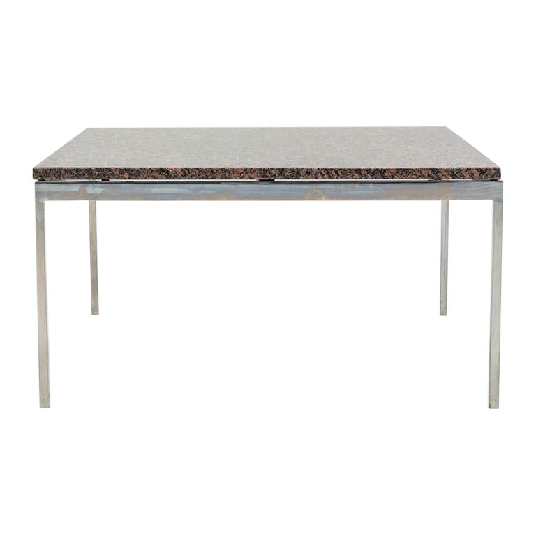 1962 Davis Allen & Gordon Bunshaft Mesa baja de 30 pulgadas de acero con tapa de granito