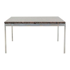 1962 Davis Allen & Gordon Bunshaft Mesa baja de 30 pulgadas de acero con tapa de granito