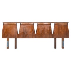 1960s Helen Hobey Baker King Size Modern Headboard in Walnut