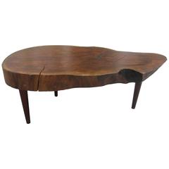 New Hope School Free Form Walnut Coffee Table in the Style of Phillip Powell