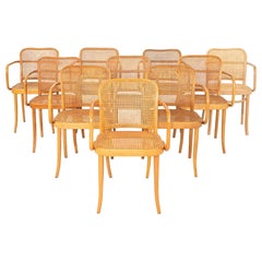 1980s Set of 10 Model 811 Prague Chairs by Josef Hoffman for Stendig / Thonet