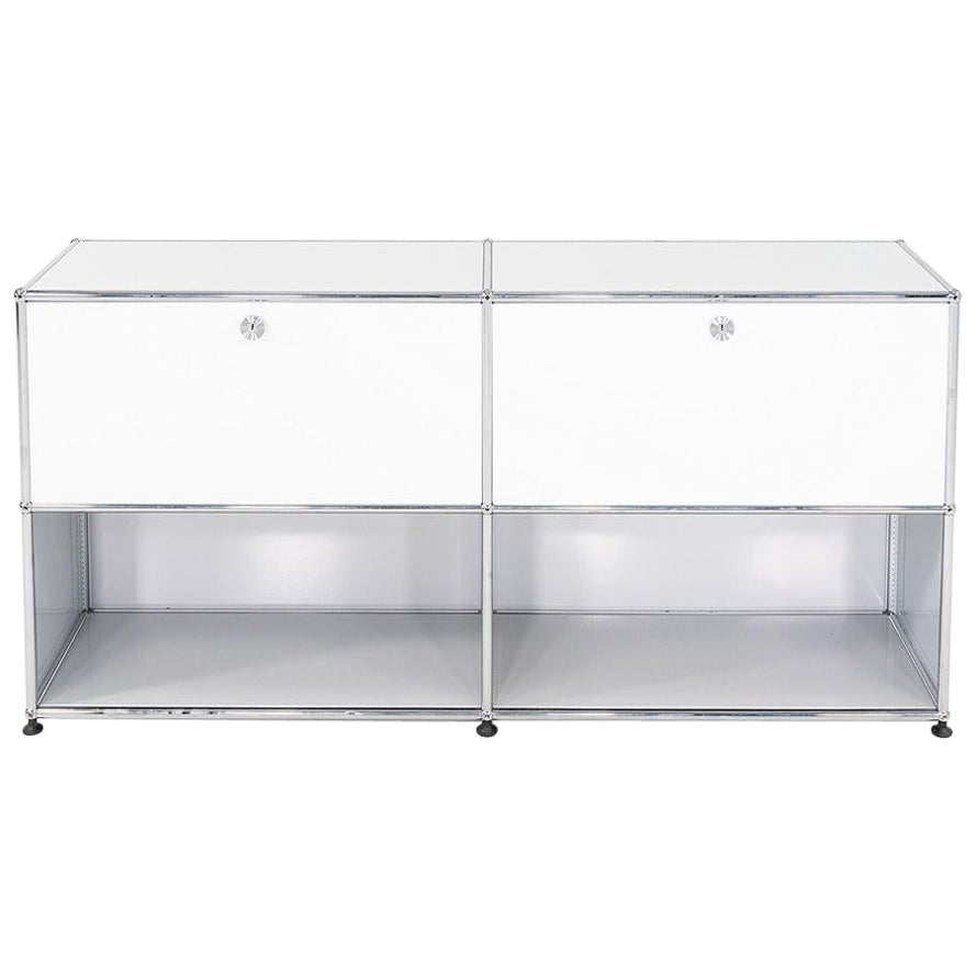 2000s Second Cycle USM Haller Light Grey C2A Credenza 60x14x30" For Sale