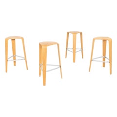 2010s Set of Four Tre Bar Stools by Jehs & Laub for Davis in Oak
