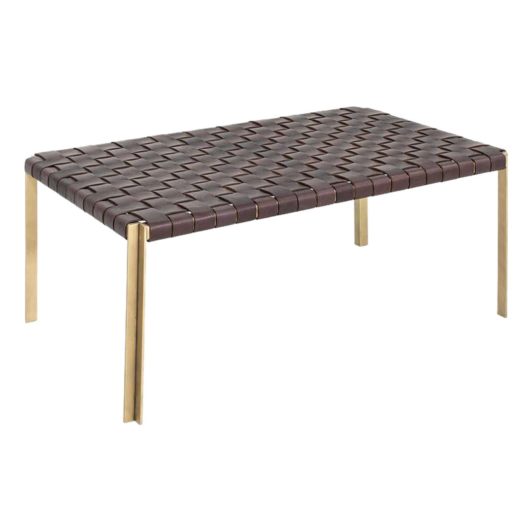 2020s Gratz / Laverne TG-18 Small Bench in Bronze and Brown Leather