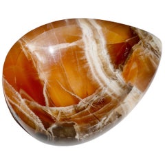 Hand-Carved Translucent Onyx Catchall, 1970s