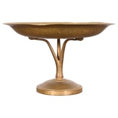 Tiffany Studios New York Bronze Doré Pedestal Bowl or Compote Dish