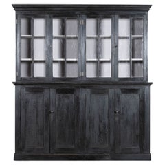 Grande armoire en chêne ébénisterie anglaise du 19ème siècle