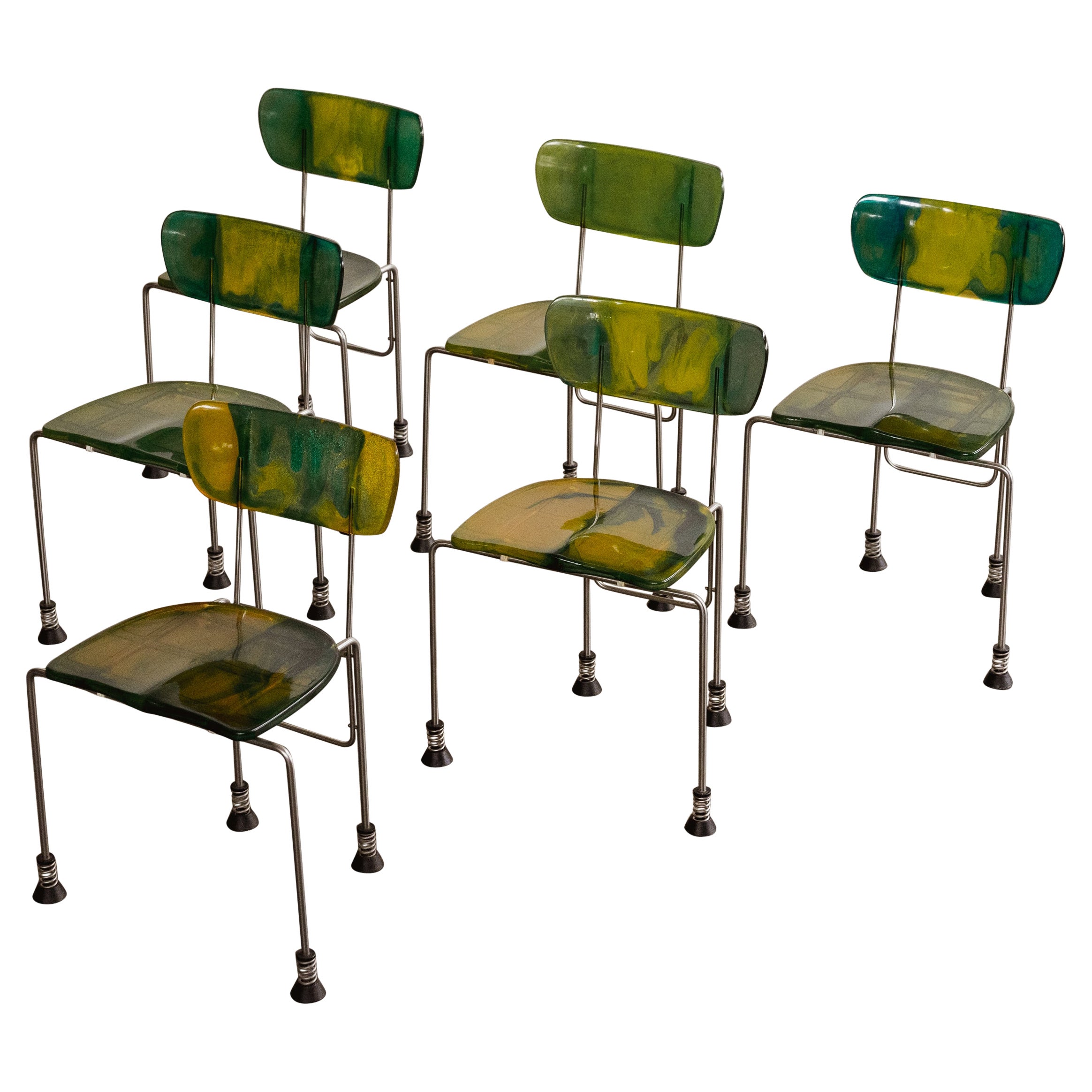 Sedie "543 Broadway" di Gaetano Pesce per Bernini, 1993, Set di 6 in vendita