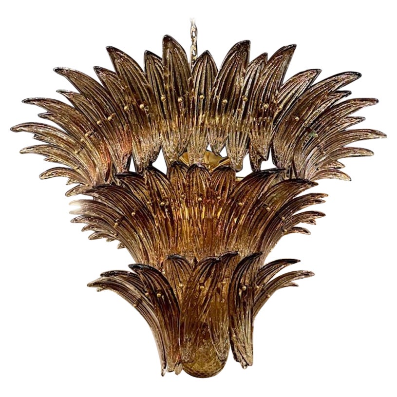 Modern Murano "Palmette" in colore fumo di tabacco