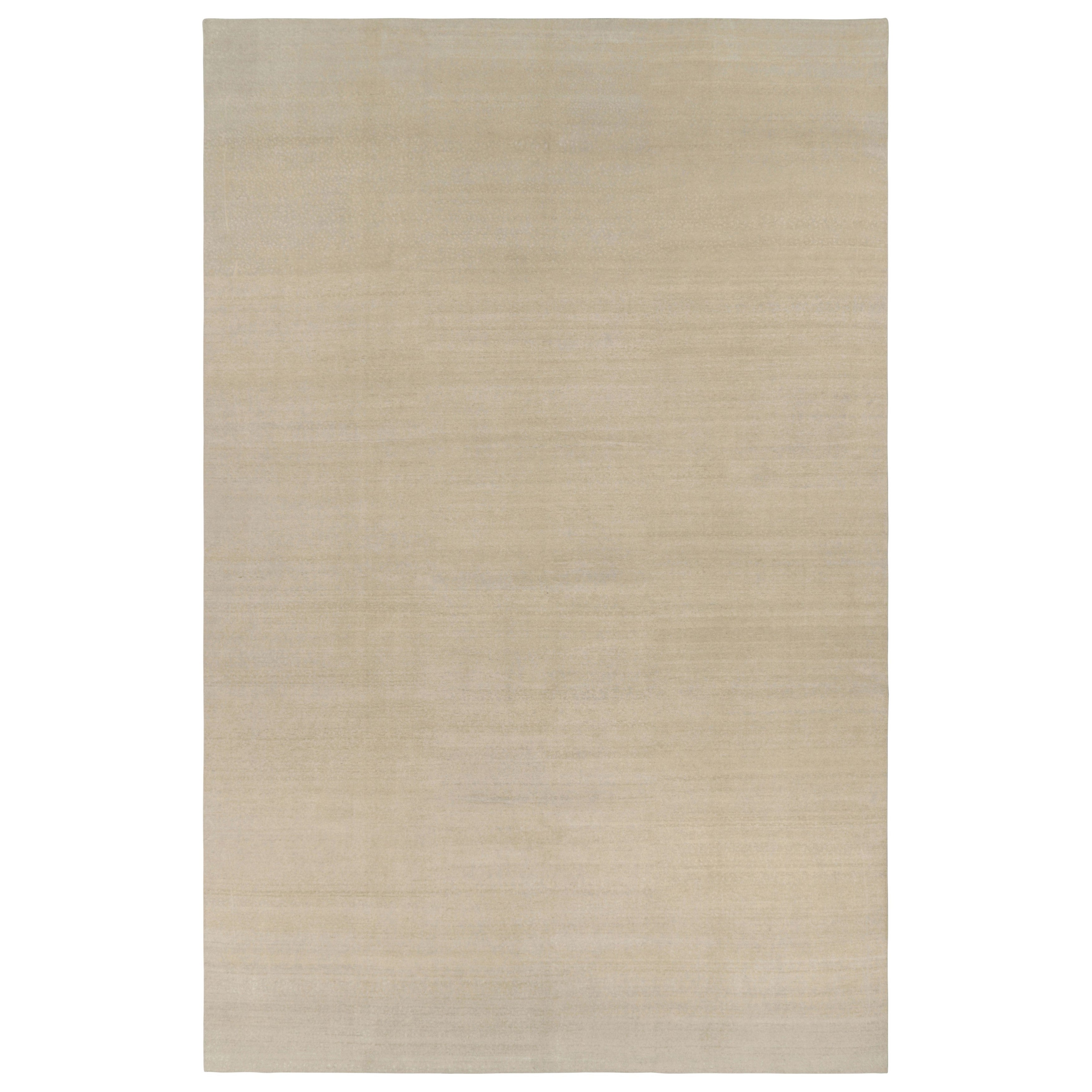 Rug & Kilim’s Oversized Contemporary Textural Solid Rug in Beige Tones