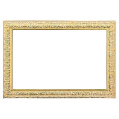 Vintage Rectangular Gilt and Painted Wood Art Frame