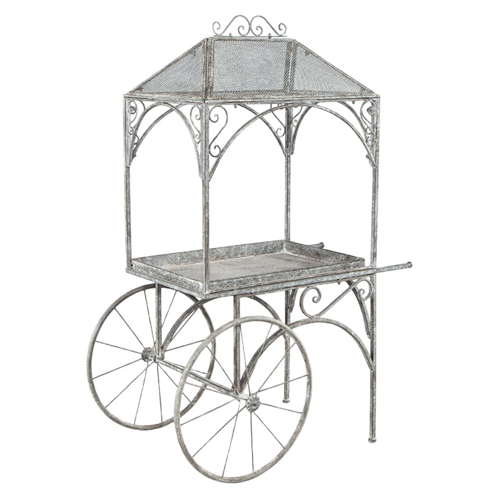 Rustikaler schmiedeeiserner Garten-Trolleywagen im Angebot