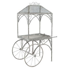 Rustikaler schmiedeeiserner Garten-Trolleywagen