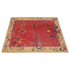 Antique tapis de laine Nichols Rugs, noué à la main, Circa 1920