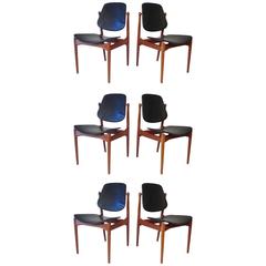 Six Arne Vodder Solid Teak Dining Chairs 11